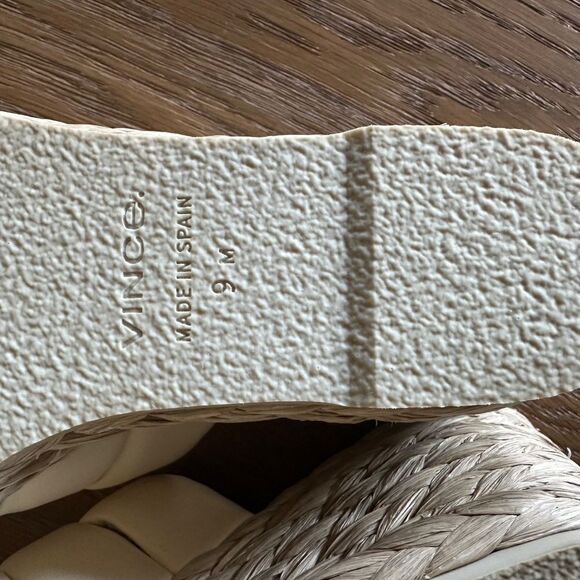 Vince Gilian Square Toe Woven Strap Espadrille Wedge Heel Sandals - Picture 12 of 13